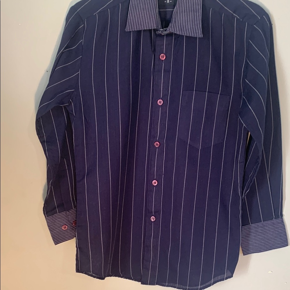 Boys Blue Striped Shirt